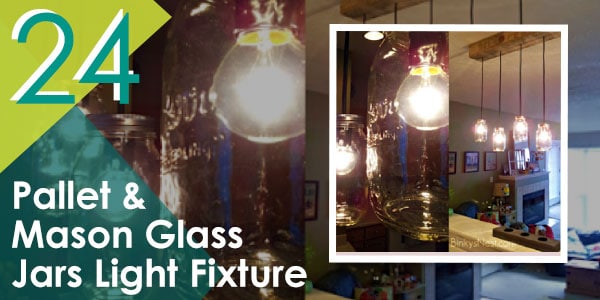 Pallet and Mason Glass Jars Light Fixture