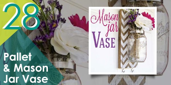 Pallet and Mason Jar Vase